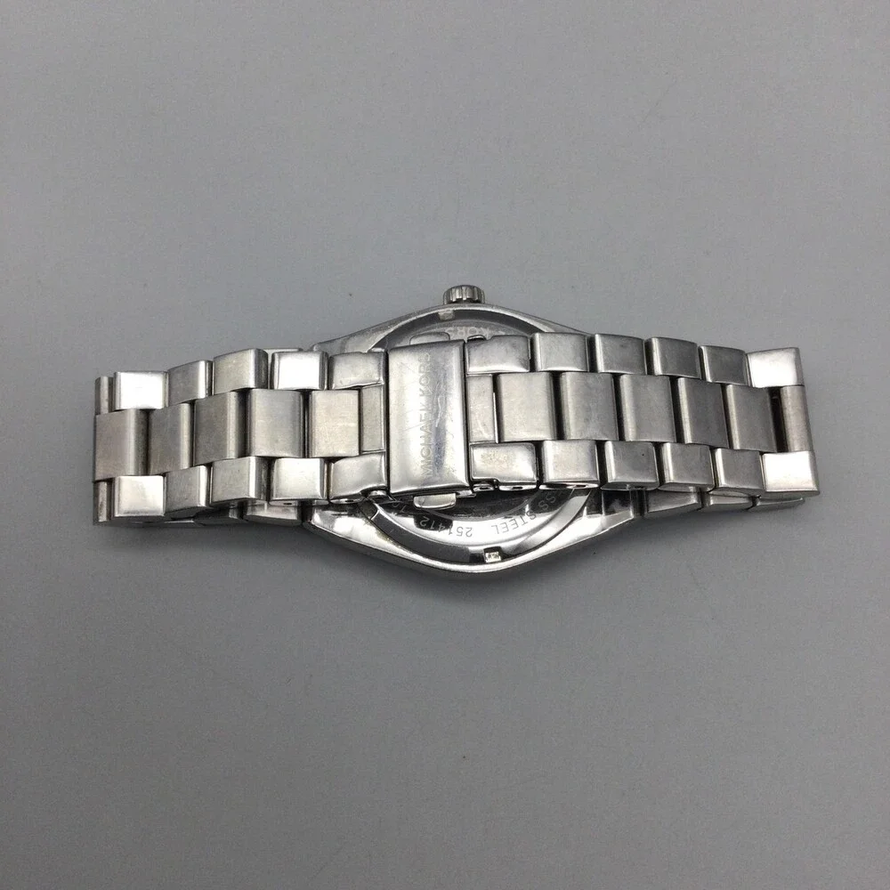 Michael Kors MK-6113 Channing Shimmer Womens Watch 38mm Black New Battery 7.5